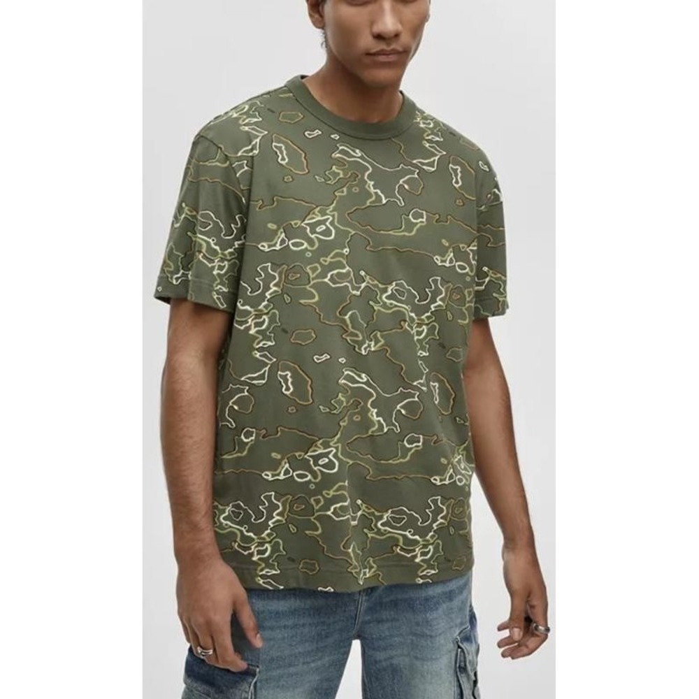 Mode of One Mens Wild Ivy‎ Green Camo Topographic T-Shirt Medium 100196073MN NEW